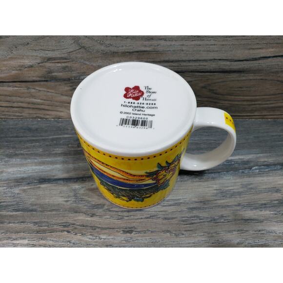 Hilo Hattie O'ahu 2002 Hawaii Island Heritage Coffee Hibiscus Yellow - Picture 7 of 8